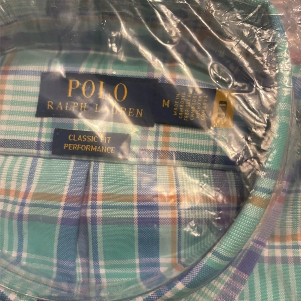 Polo by Ralph Lauren Men's Plaid Classic Fit Performance Oxford Shirt-NWT- M